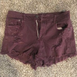 Maroon American Eagle shorts